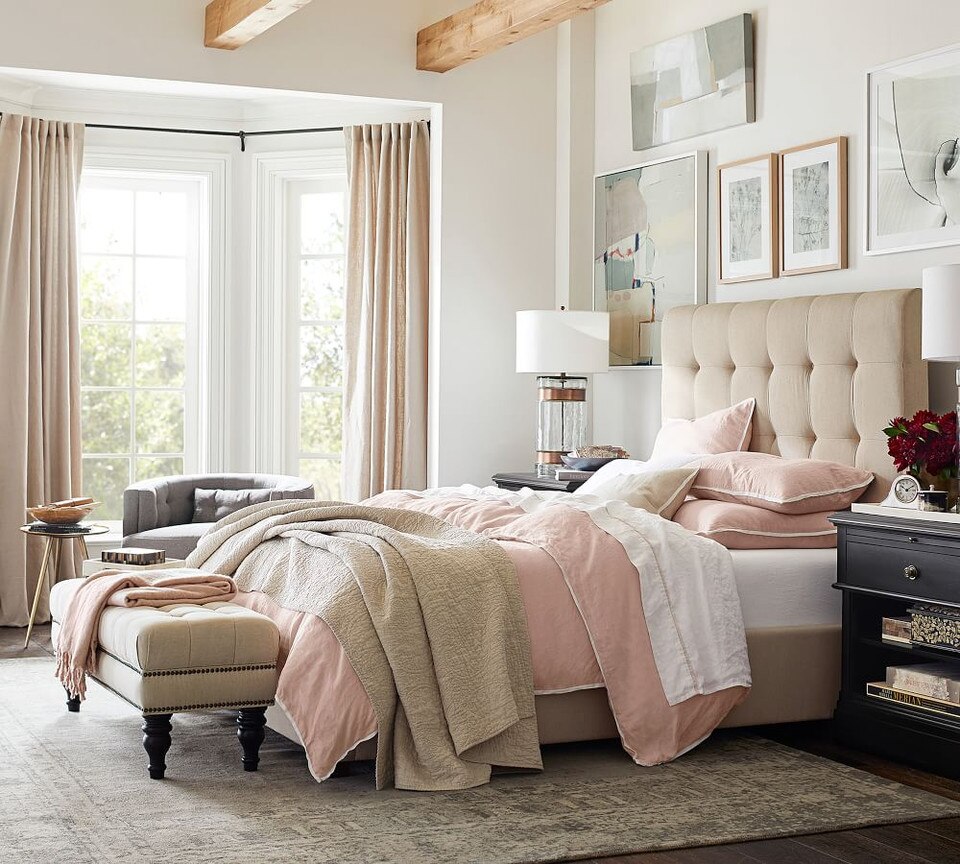 Classic Belgian Flax Linen Curtain Classic Ivory Pottery Barn Australia